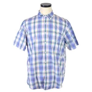 Nautica Classic Fit Plaid Short Sleeve Shirt 100% Cotton Button-Down Size Large